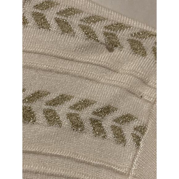 Charter Club Womens Medium Striped Cardigan Gold Thread Button Up Long Sleeve - Picture 3 of 5